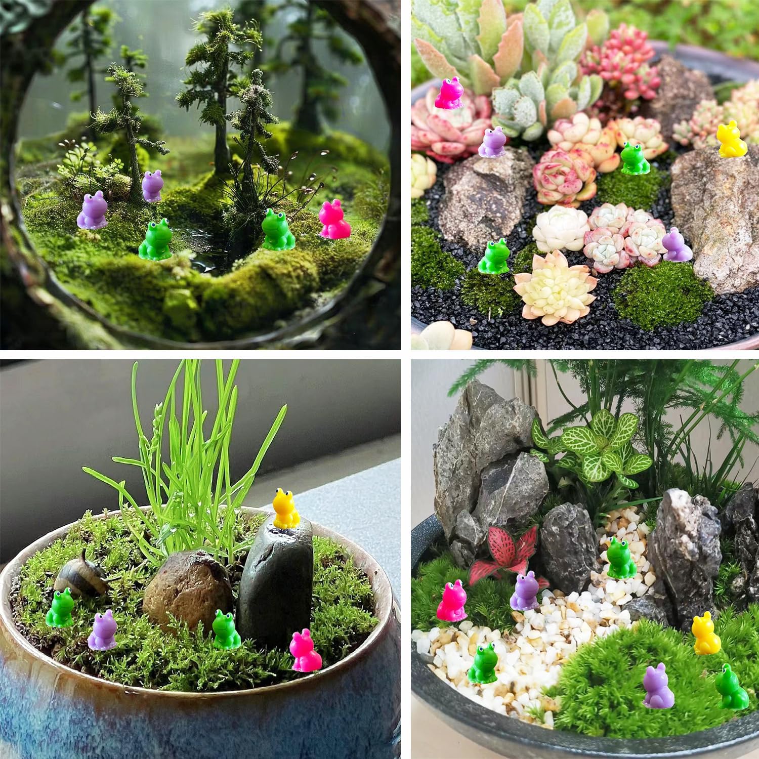 220 Pcs Resin Mini Frogs,Mini Frog Figurines Bright Color Tiny Plastic Frogs Figurine for Home Fairy Garden Decor (Multicolor) - Image 7