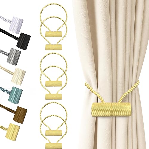 Miniatura 38 de Hion Alzapaños magnéticos para cortina, 2 piezas, abrazaderas de cortina, hebillas, soportes de ganchos para el hogar, al aire libre, dormitorio