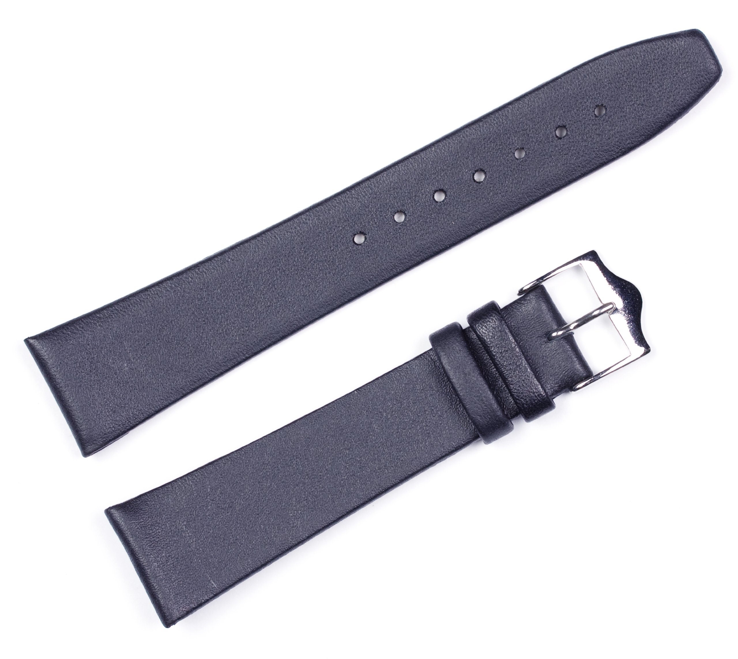deBeer Smooth Flat Un-Stitched Leather Watch Band- Choice of Color (Black, Brown) & Width (10mm, 12mm, 14mm, 15mm, 16mm, 17mm, 18mm, 19mm, 20mm)