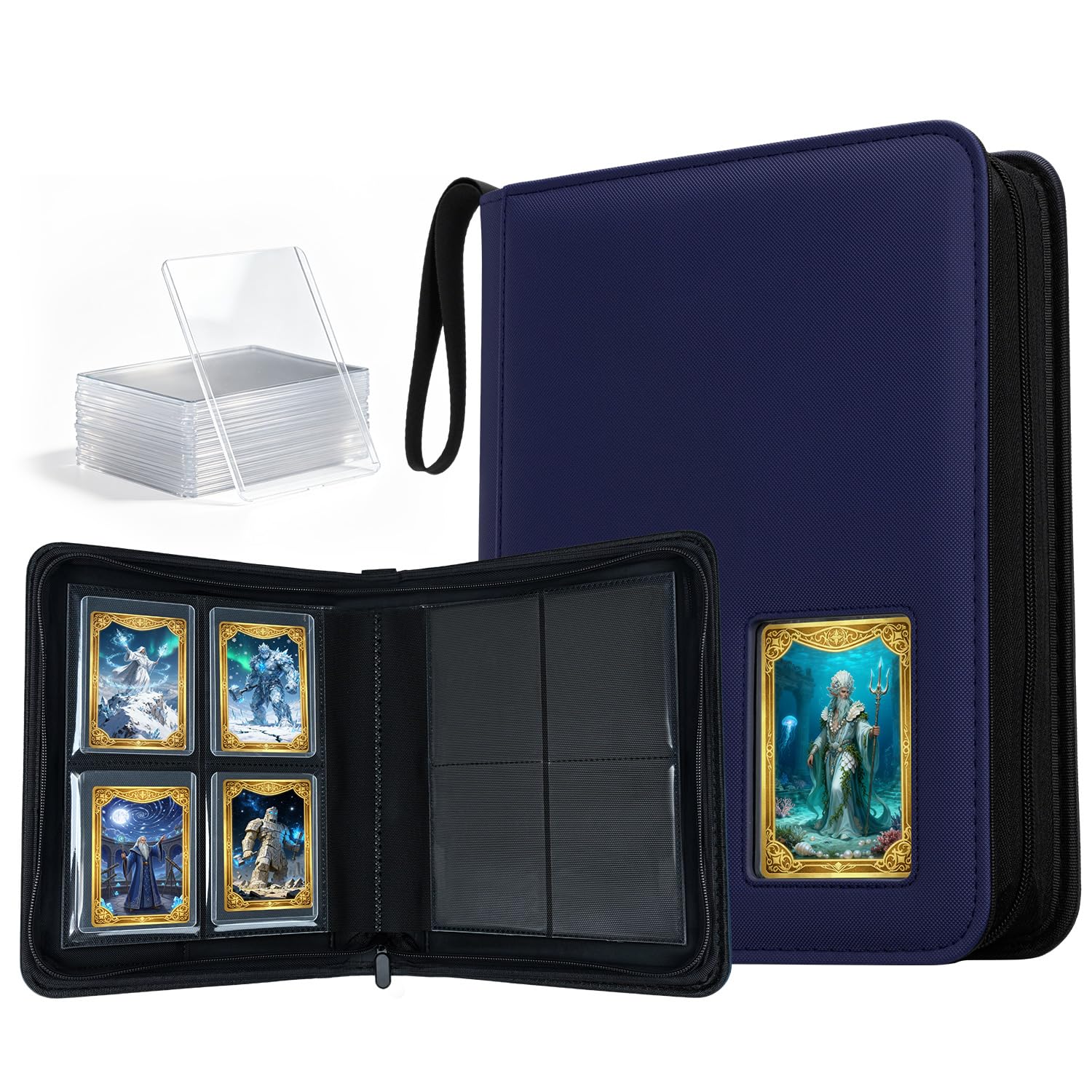 Tolesum Toploader Binder 160 Cards, Side Loading, 10 Toploaders Included