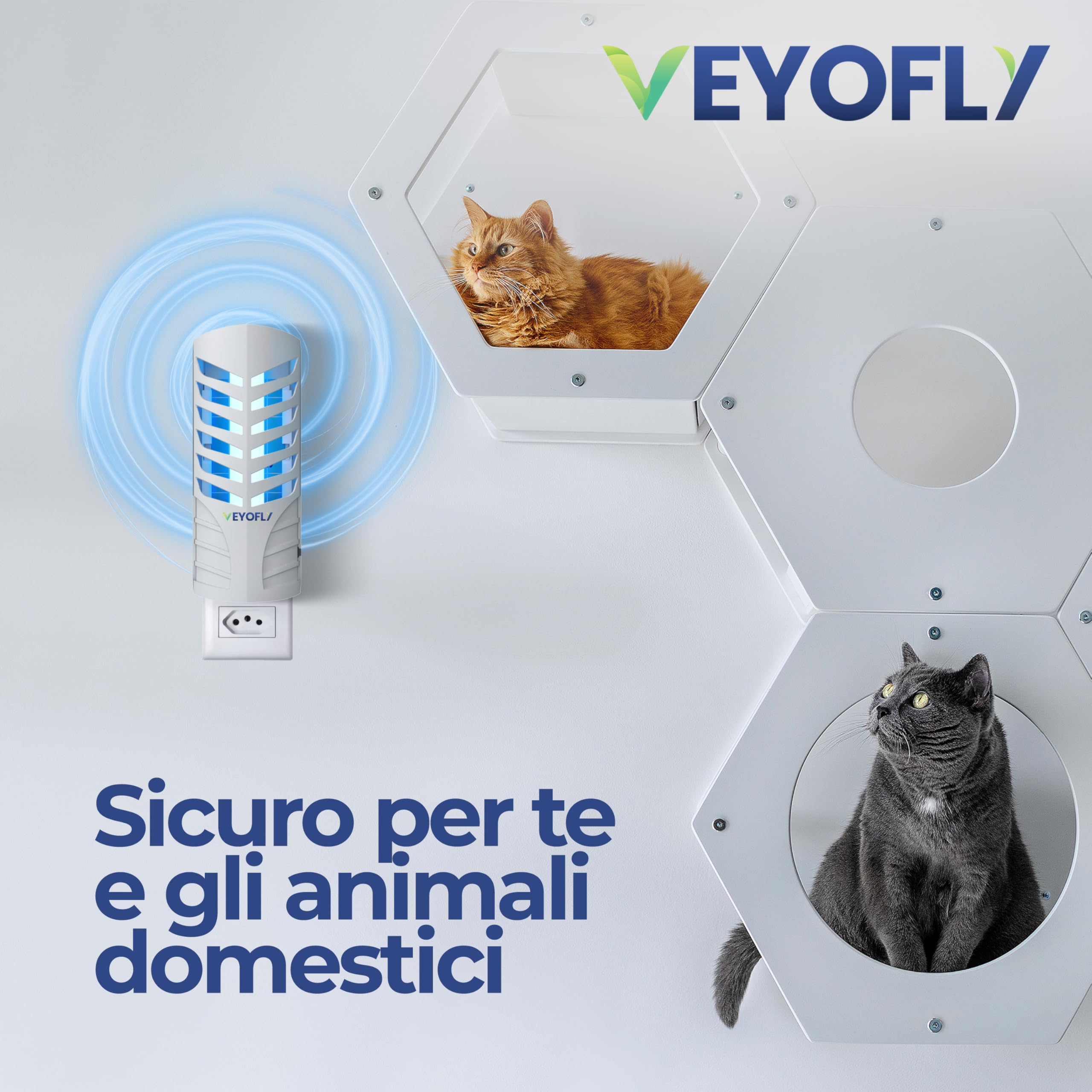 VEYOFLY Fruit Fly Traps for Indoors, Fly Trap Indoor, (1 Device + 3 Refills) Fly Catcher Indoor, Gnat Traps for House Indoor, Fly Trap, Safer Plug in Light Flying Insect Trap, Bug Killer