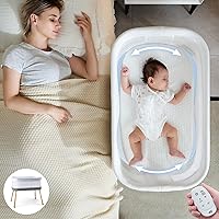 Vista 8 de Cuna Mecedora Automática, Moisés Eléctrico para Bebé con Movimientos Mecedores Automáticos y Ruido Blanco Relajante, Cuna Junto a la Cama para Bebé