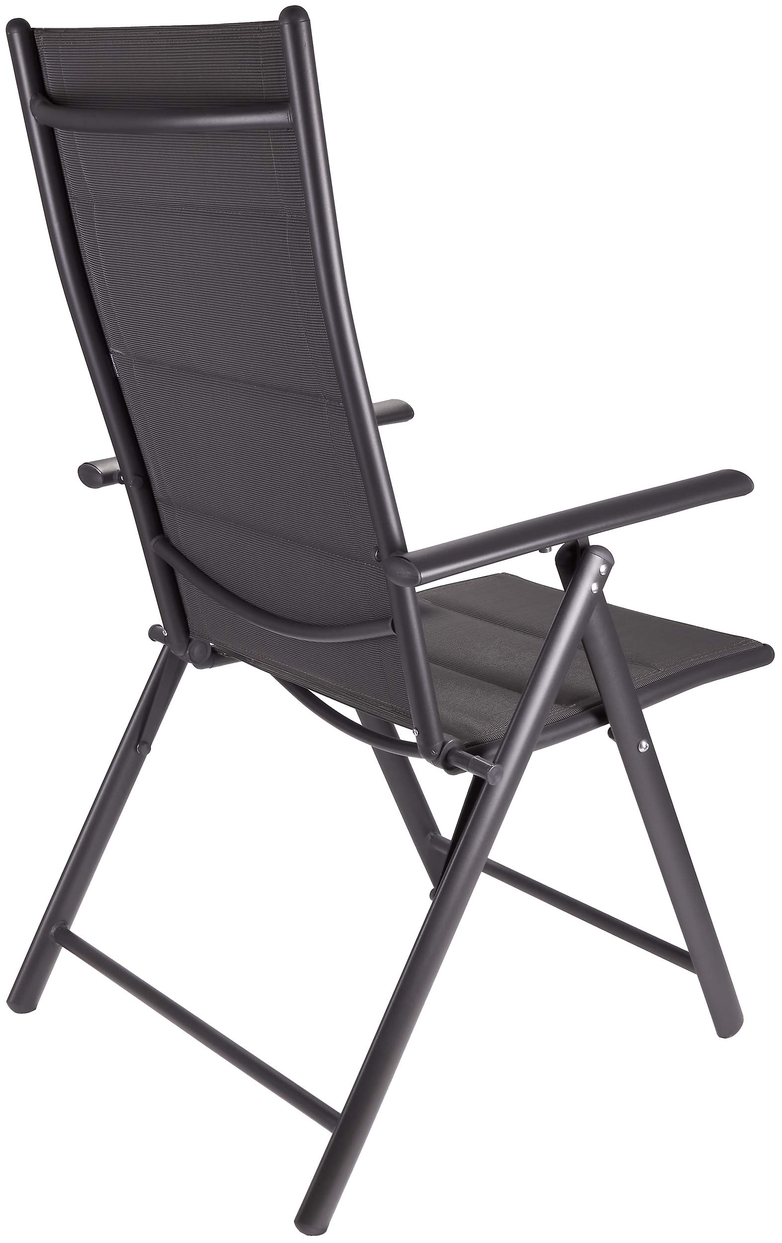 BRUBAKER 2er Set Gartenstühle Riva Faltstühle klappbar 7-Fach verstellbare Rückenlehnen wetterfeste Klappstühle Anthrazit