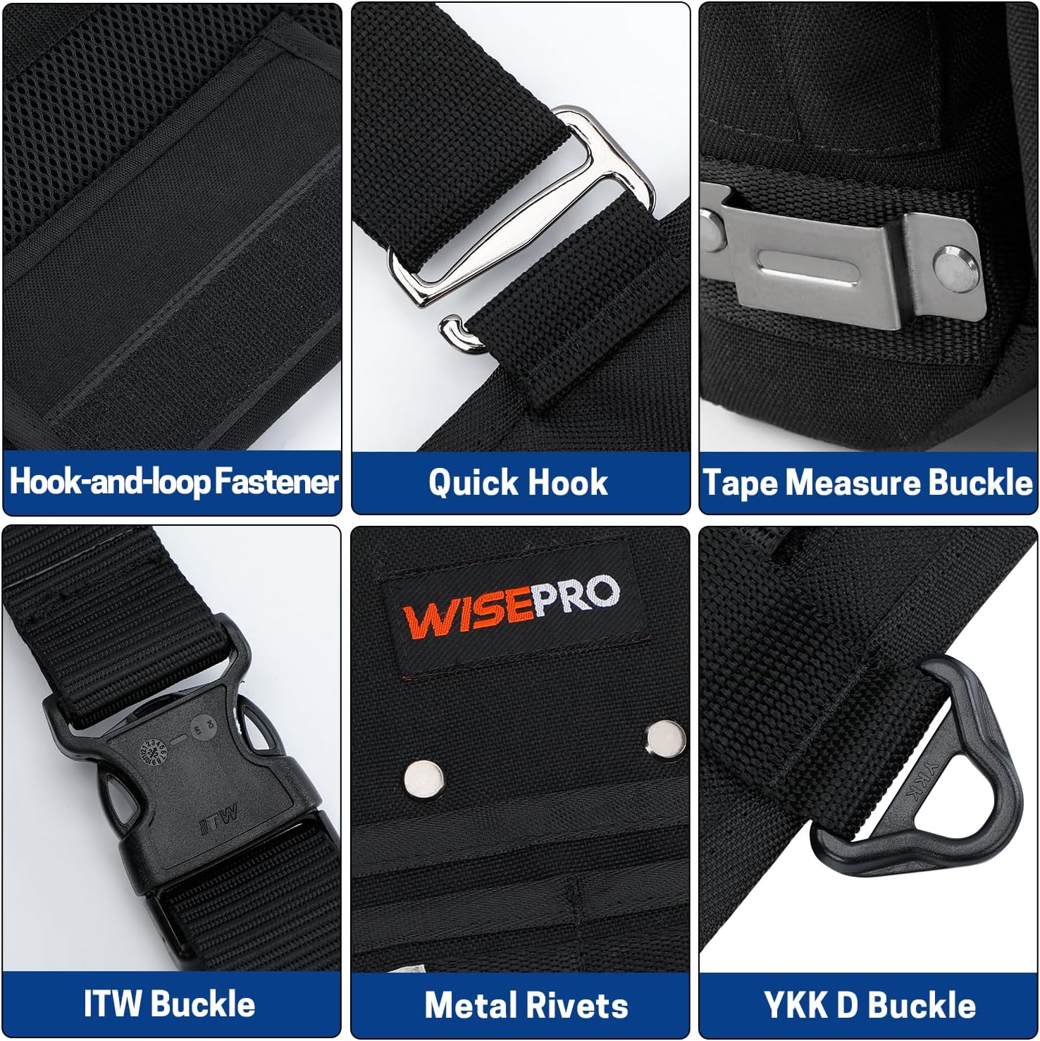 Tool Belt with Suspenders, Heavy Duty Adjustable Detachable Electrician Tool Pouch Belt, Utility Work Belts Suspenders for Men Electrician Carpenter Framers