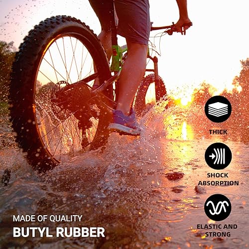 Miniatura 3 de CALPALMY Tubos interiores de bicicleta de neumático grueso de 20 x 4.0, 24 x 3.0, 26 x 4.0 con válvula Schrader de 1.260 in, aptos para bicicletas