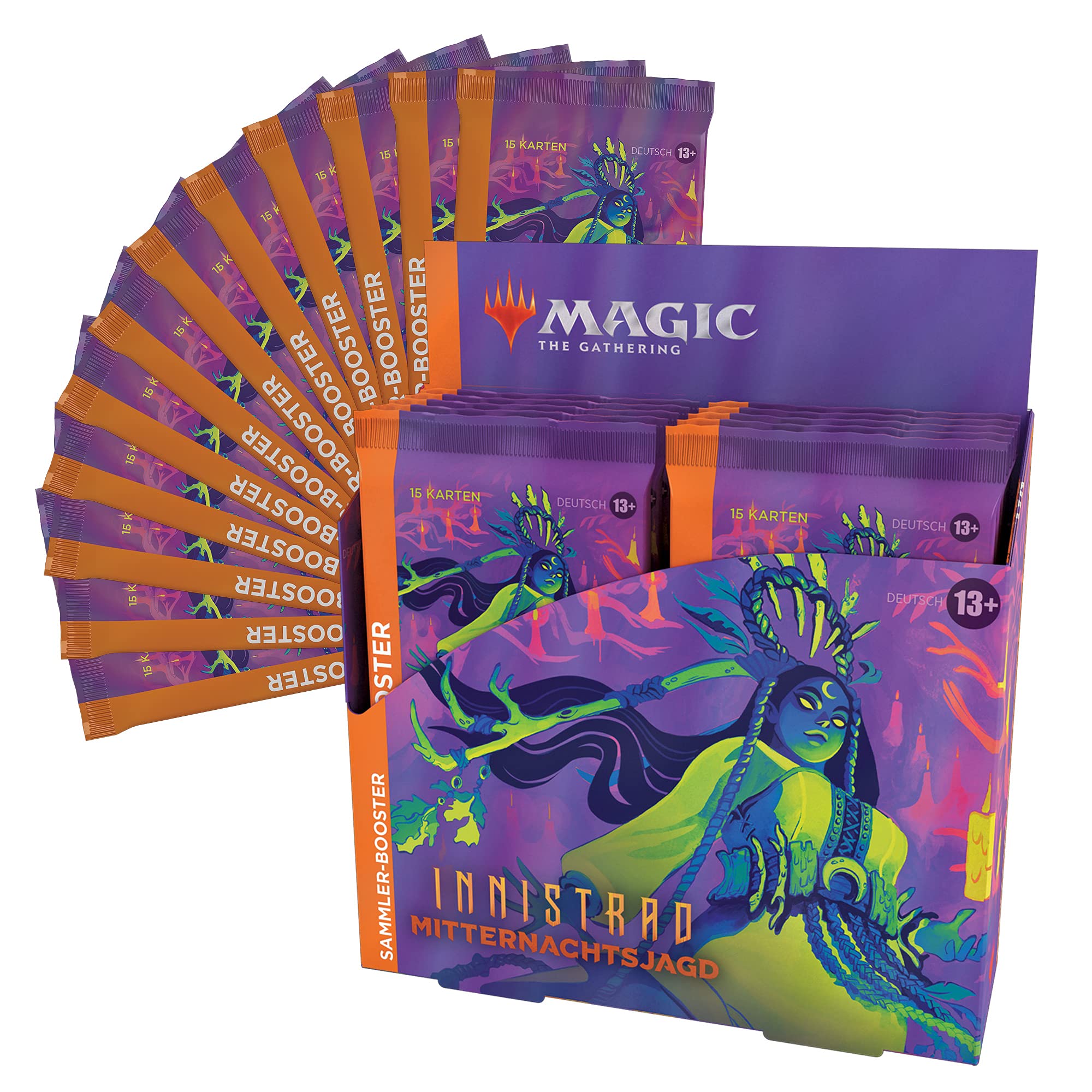 Magic the Gathering Innistrad: Mitternachtsjagd Sammler Display, 12 Booster (Deutsche Version)