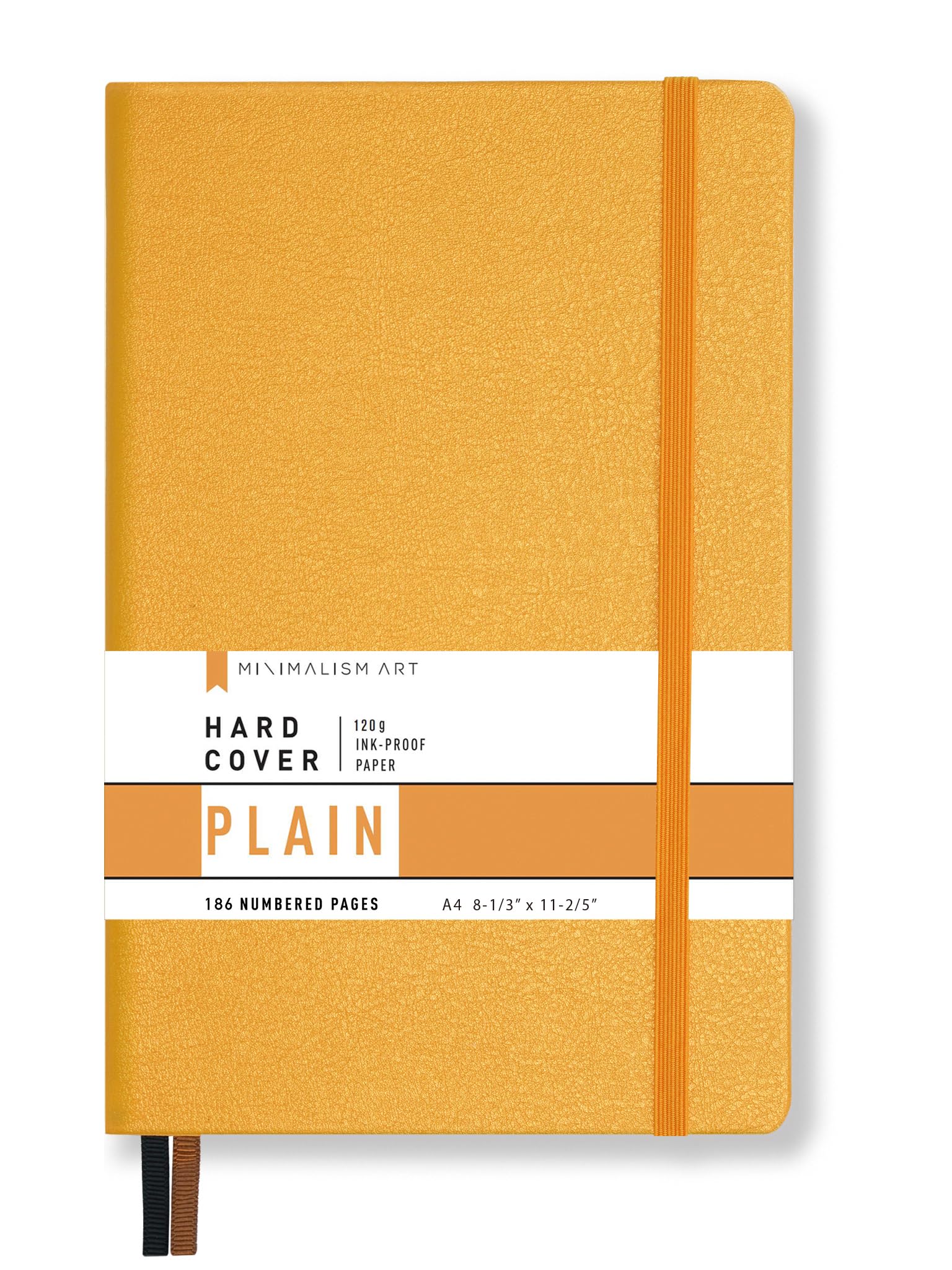 Minimalism Art, Premium Hard Cover Notebook Journal, X-Large Size, Master A4 8.3" x 11.4", 186 Numbered Pages, Gusseted Pocket, Ribbon Bookmark, Extra