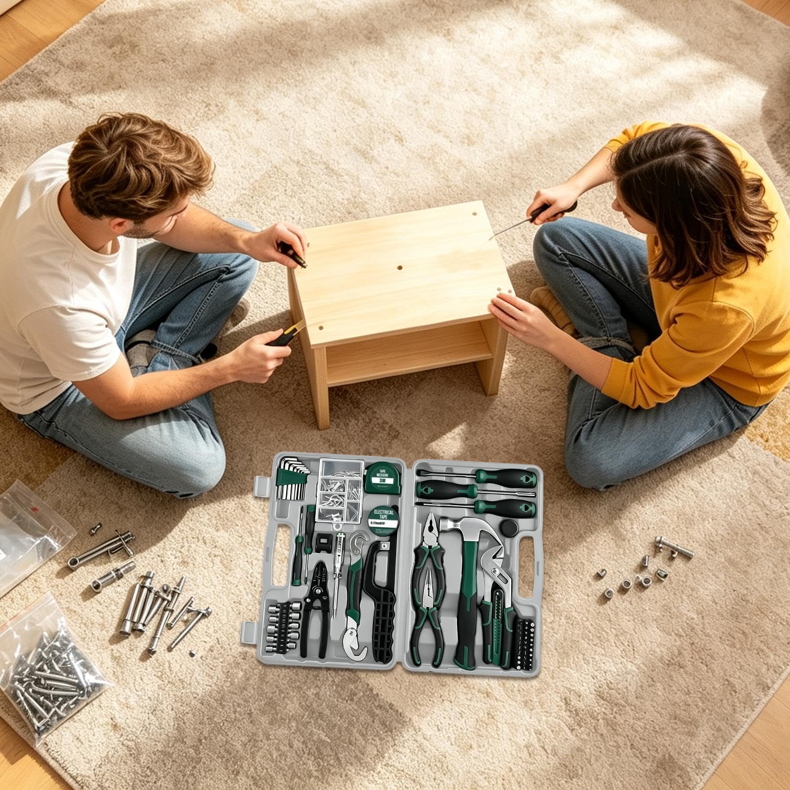 Kit Attrezzi Dormitorio 166 Pezzi Ferramenta Multiuso Riparazione