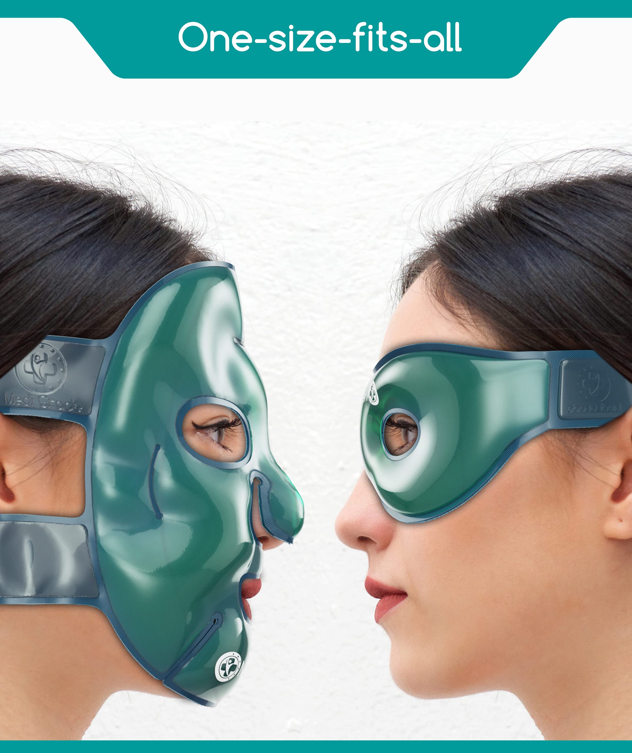 Medi Grade Cooling Ice Face Mask And Cooling Eye Mask For Puffy Eyes & Migraine