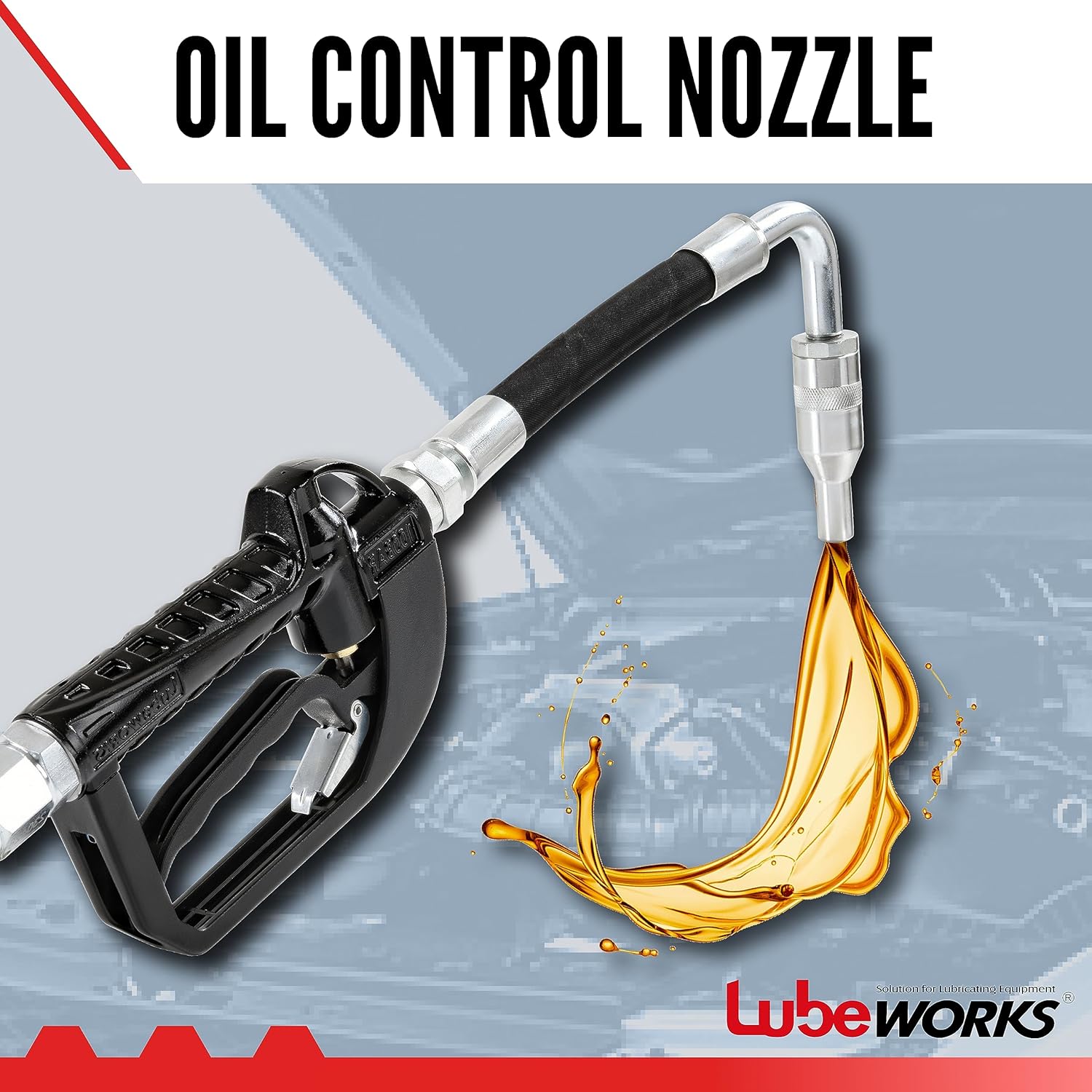 Oil Control Valve Nozzle Manual 1-35lpm / 0.3-9.2gpm Heavy Duty Oil Transfer Pump Control Valve for Motor, Synthetic Hydraulic, Gear Oil, Transmission Fluid in Liter, Gallon, Pint and Quart