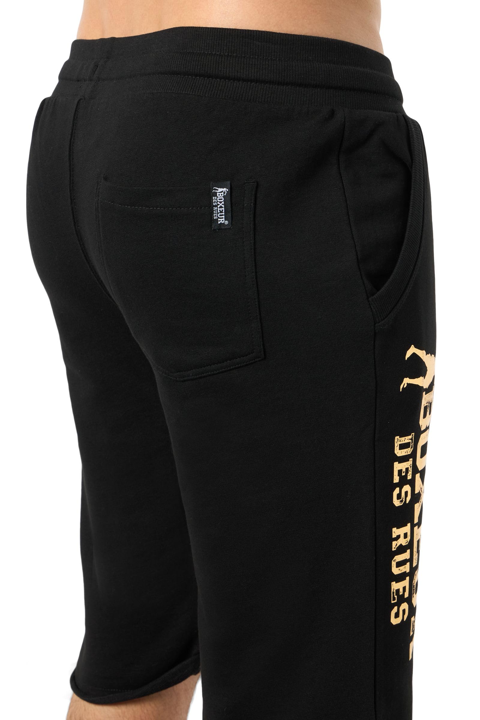 BOXEUR DES RUES Pantaloncino Nero con Logo Oro