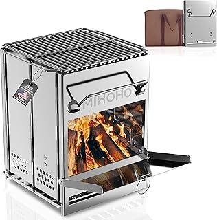 Barbecue Charcoal Grill Stainless Steel, Foldable Portable Camping Barbecue Grill for Garden Backyard Party Picnic Travel Outdoor Cooking (silver)