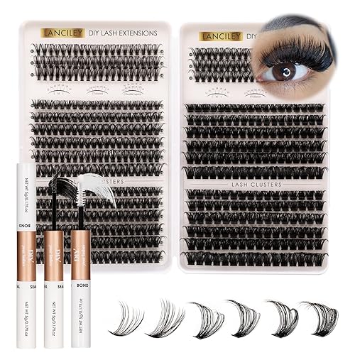 Miniatura 10 de Racimos de pestañas 144 piezas, racimos de pestañas de volumen 10-16MM, DIY, pestañas individuales rizadas en racimo, pestañas manga, racimos