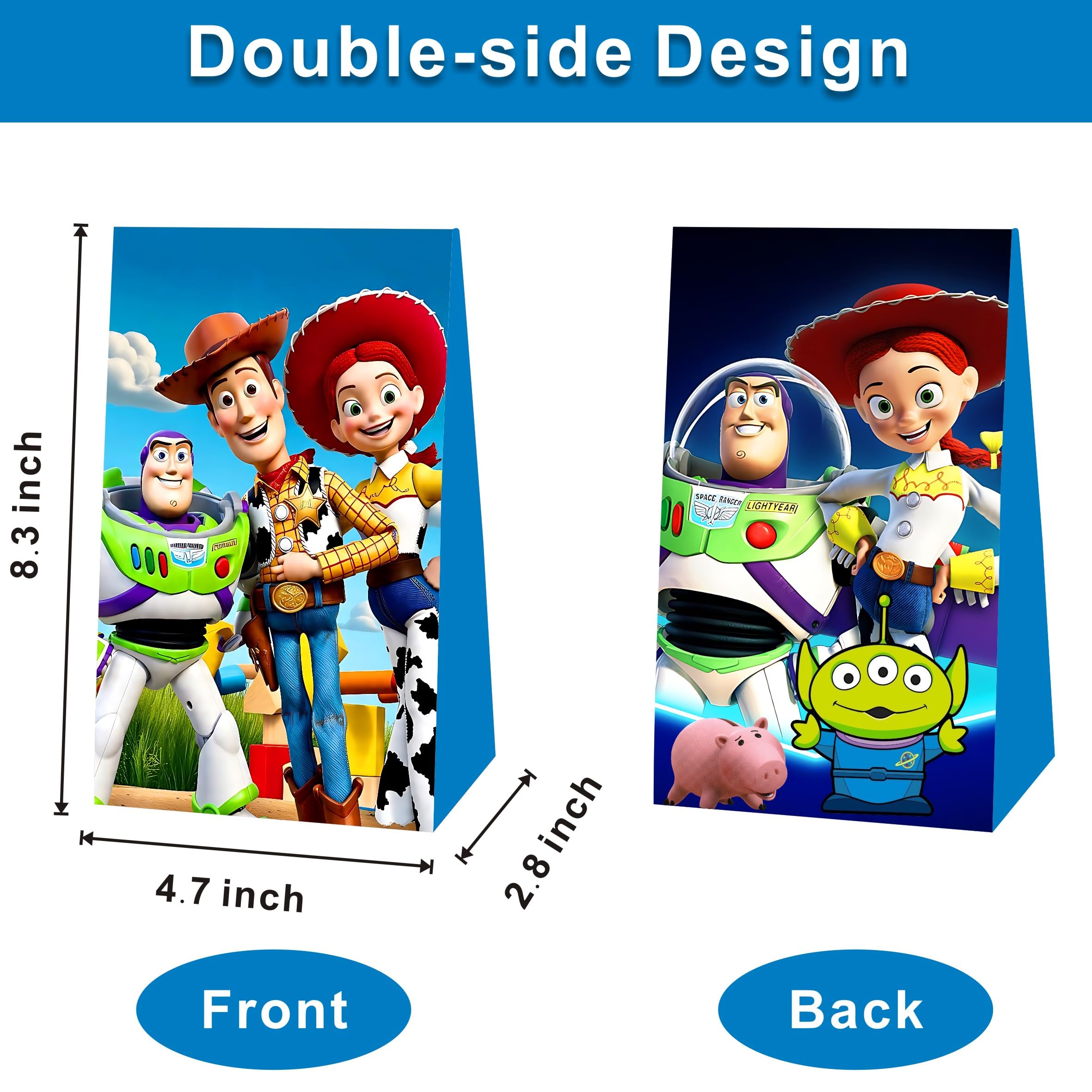 Kuailaihai 12pcs Cartoon For Toy Inspired Story Party Gift Bags,Birthday Party Supplies Bags for Birthday Party Decorations.
