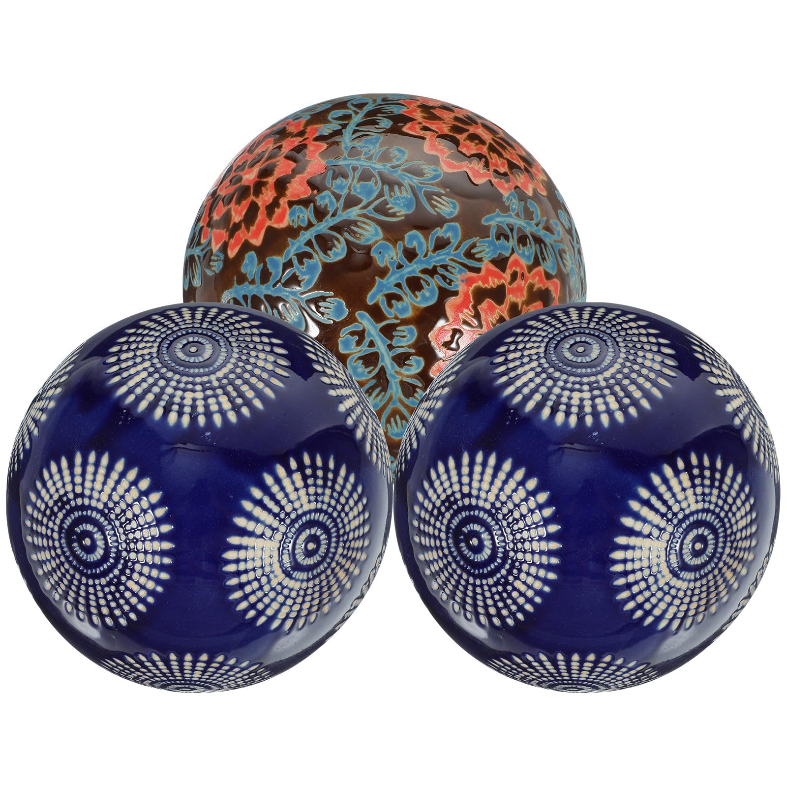 Boules en céramique décoration intérieure et extérieure rétro lot de 3