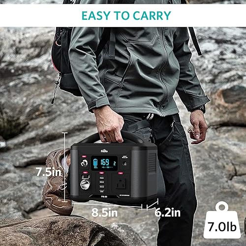 Miniatura 8 de Estación de energía portátil de 300 Wh, generador solar con salida de CA de 110 V 300 W, PD de carga rápida de 60 W, carga hasta 8 dispositivos,