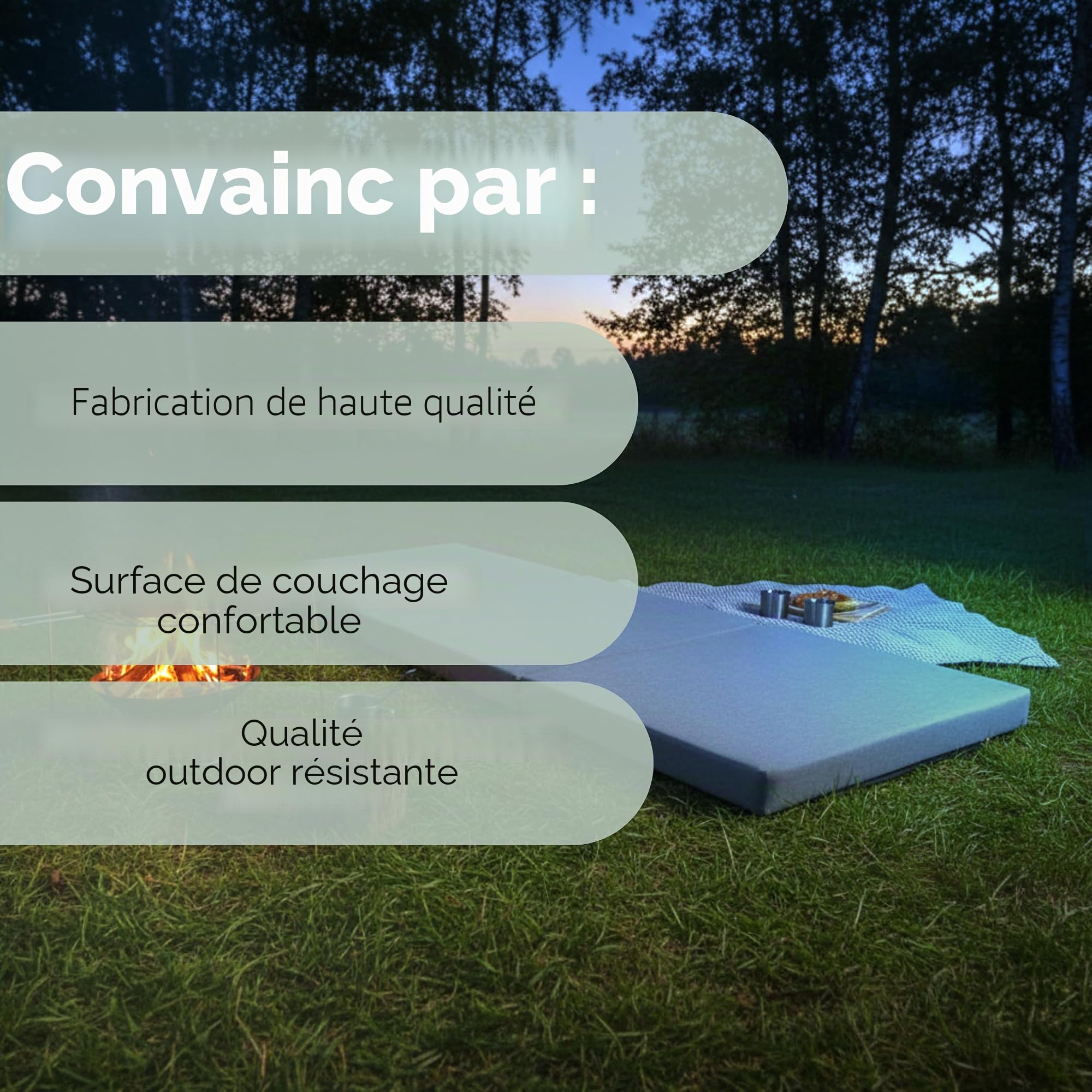 FORTISLINE Matelas Pliant 3 Parties 180 x 65 x 7 cm, Bordeaux déperlant - Matelas d’appoint Pliable pour invité, Voyage et Camping, Housse Lavable