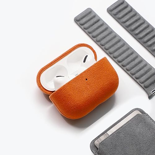 Miniatura 6 de ALMA Funda Alcantara para AirPods Pro, AirPods Pro de 2 generación (Gen 2, marrón)