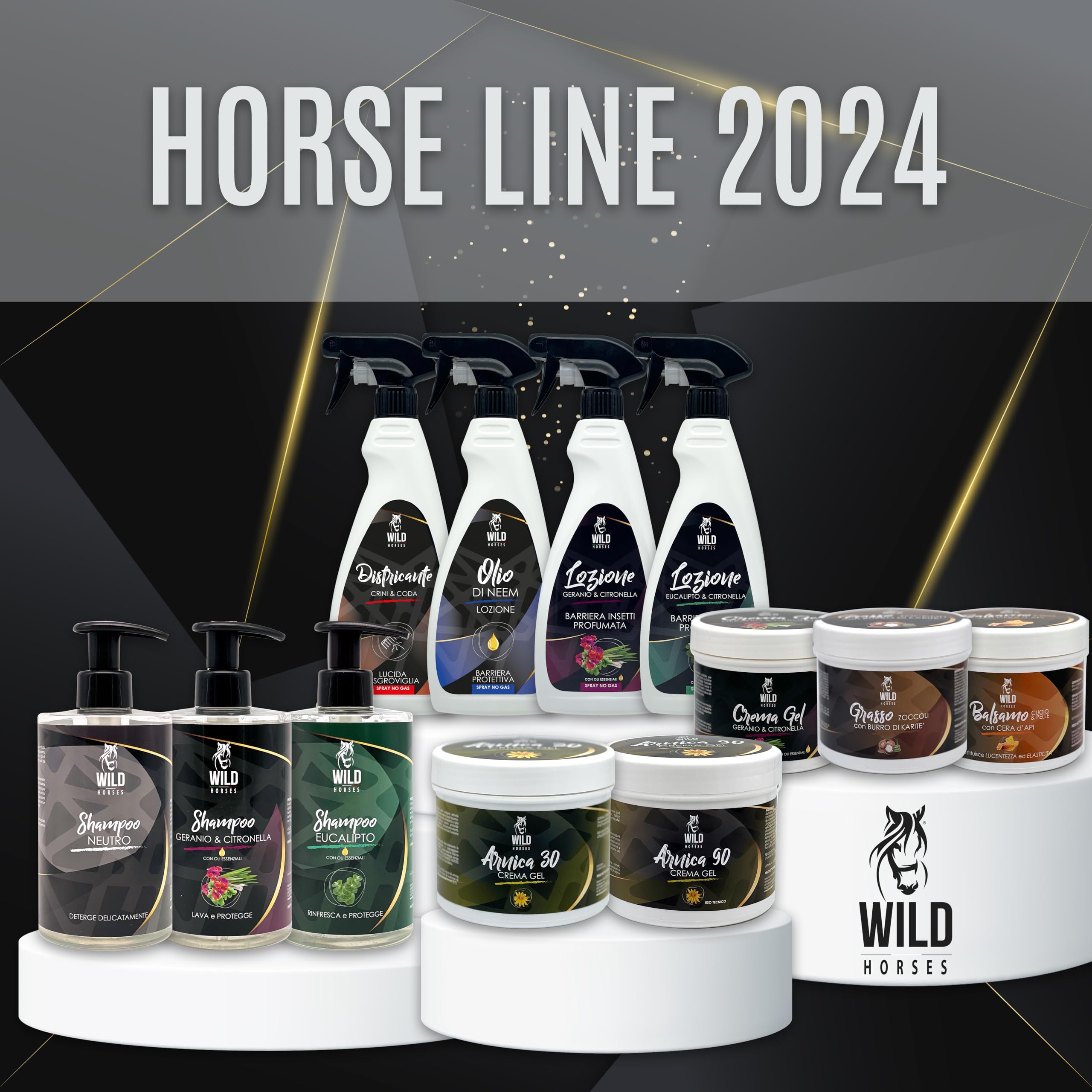 Wild Horses | Crema Gel Geranio & Citronella con Oli Essenziali, Azione Barriera contro gli Insetti, per un Manto Lucido e Profumato, 500g, Made in Italy