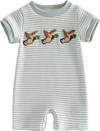 Baby Boy Girl Hunting Outfit Western Romper Camo Duck Jumpsuit Short Sleeve Bodysuit Animal Playsuit Summer Clothes