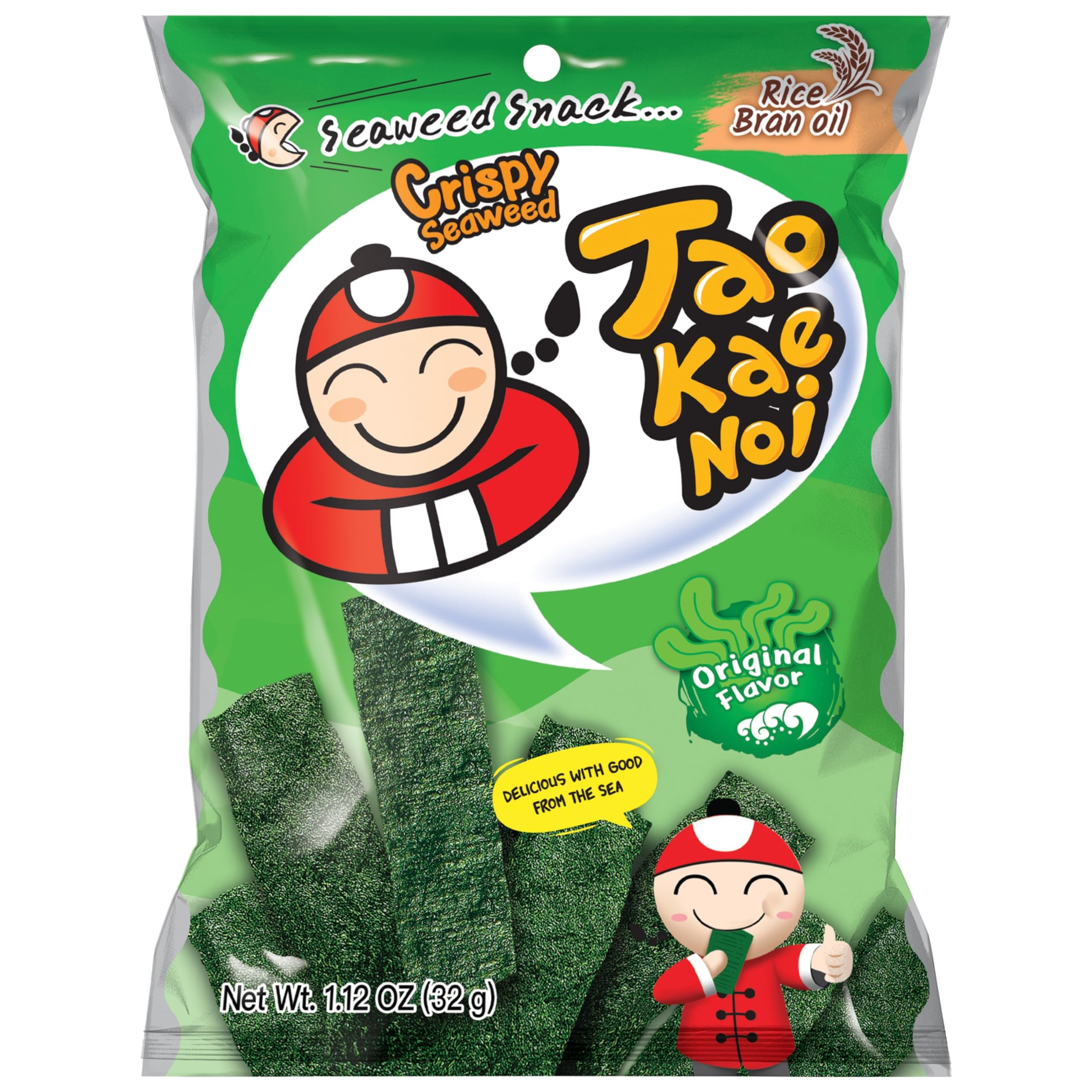 Tao Kae Noi Crispy Seaweed Snack Original, knuspriger Algensnack, 32 g