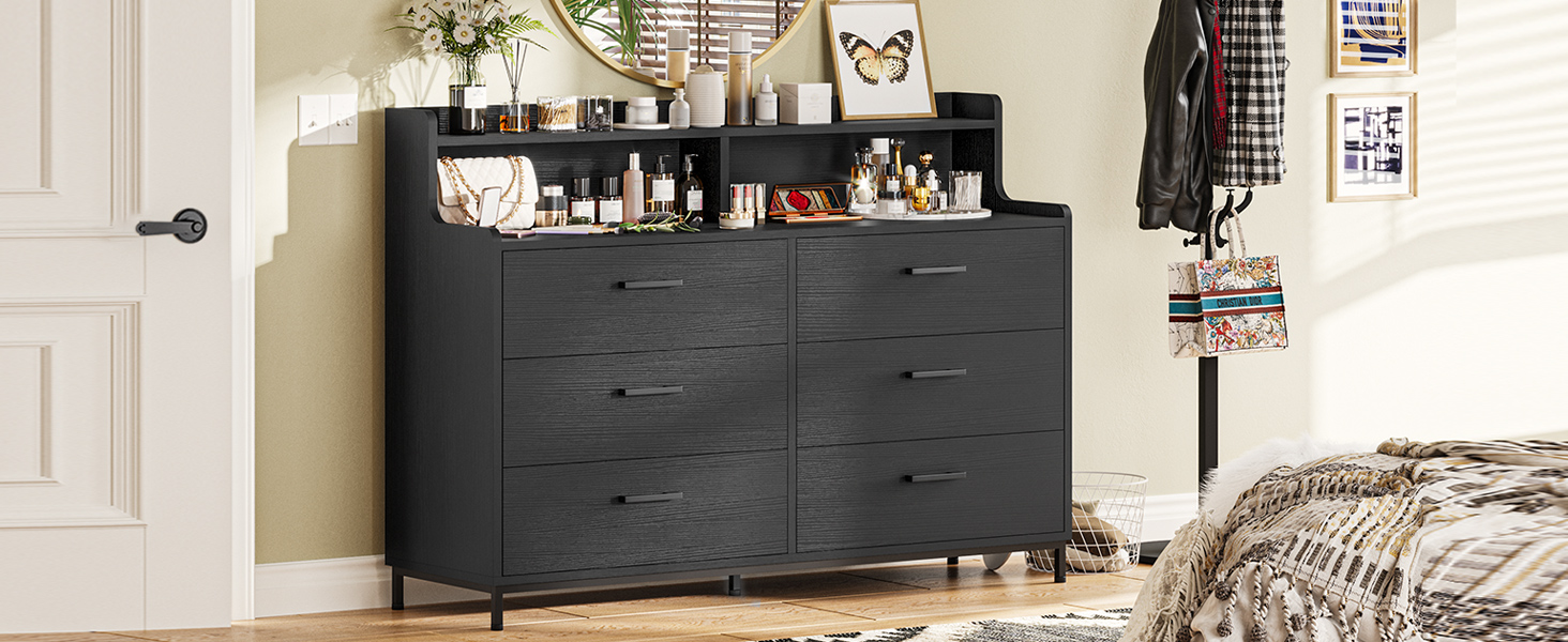 black dresser with shelves Watch 6 Drawers Shelf for Bedroom on Amazon Live Blue cotton boho dress, Features fabric drawers (9 Nightlife Collection Color:LNIS