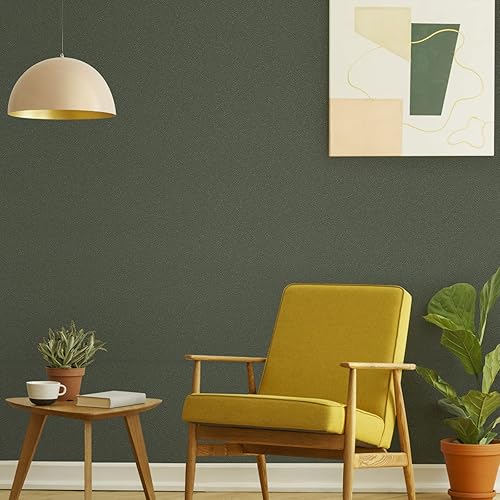 Miniatura 7 de Mecpar Papel tapiz verde sólido de 15.7 x 118 pulgadas, papel de contacto verde oscuro, papel tapiz verde puro para despegar y pegar, película de