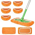 AmaVins 5 Pack Reusable Microfiber Mop Pads Compatible with Swiffer Sweeper, Wet and Dry Flat mop Cover, Washable Pads for Surface/Hardwood Floor Cleaning (Mop is Not Included)