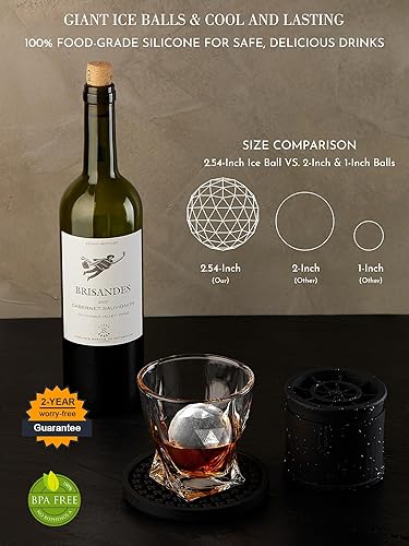 Miniatura 2 de BELLOLINEA - Juego de 2 moldes para cubitos de hielo para whisky (2 pulgadas), color violeta