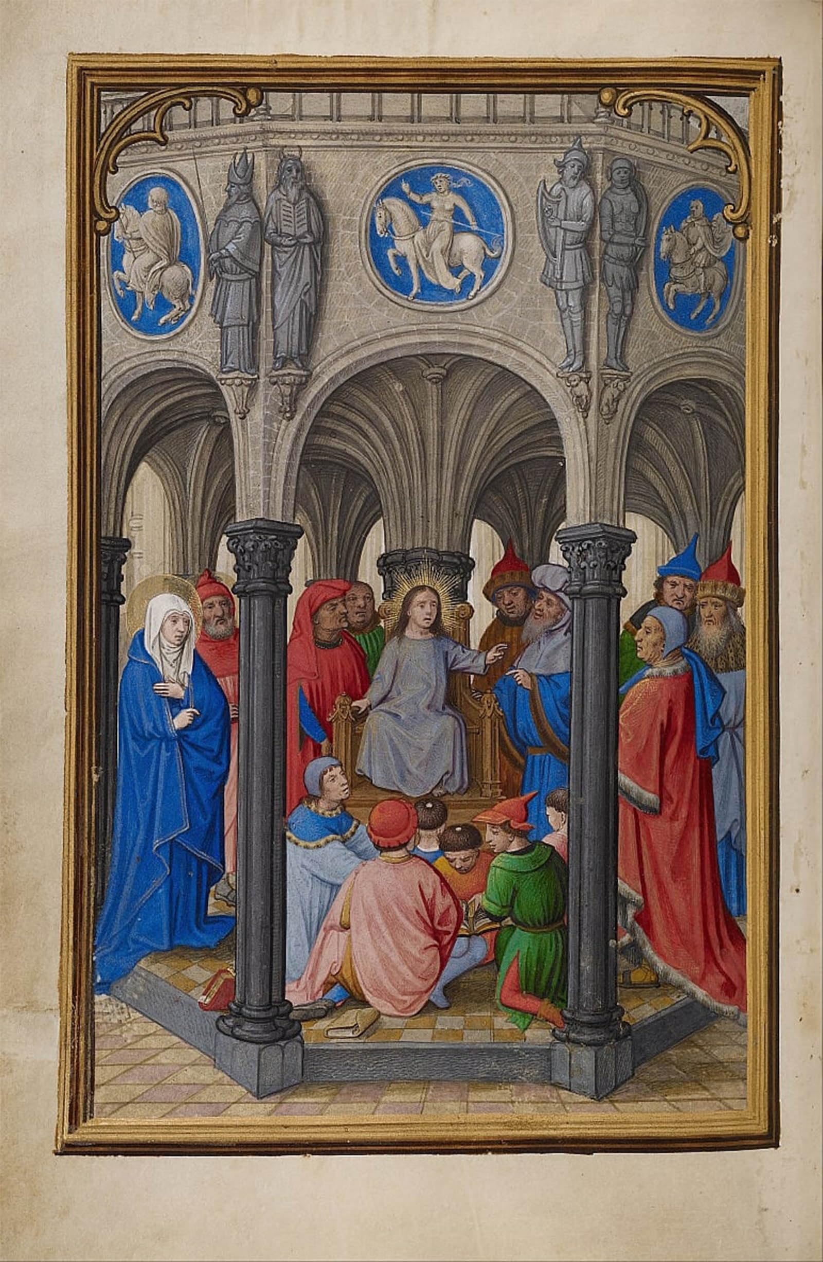 POSTERIIk Famous Animal Posters Vintage Picture the Dispute in the Temple by Simon Bening Modern Wall Decor for Home Decor 60x90cm