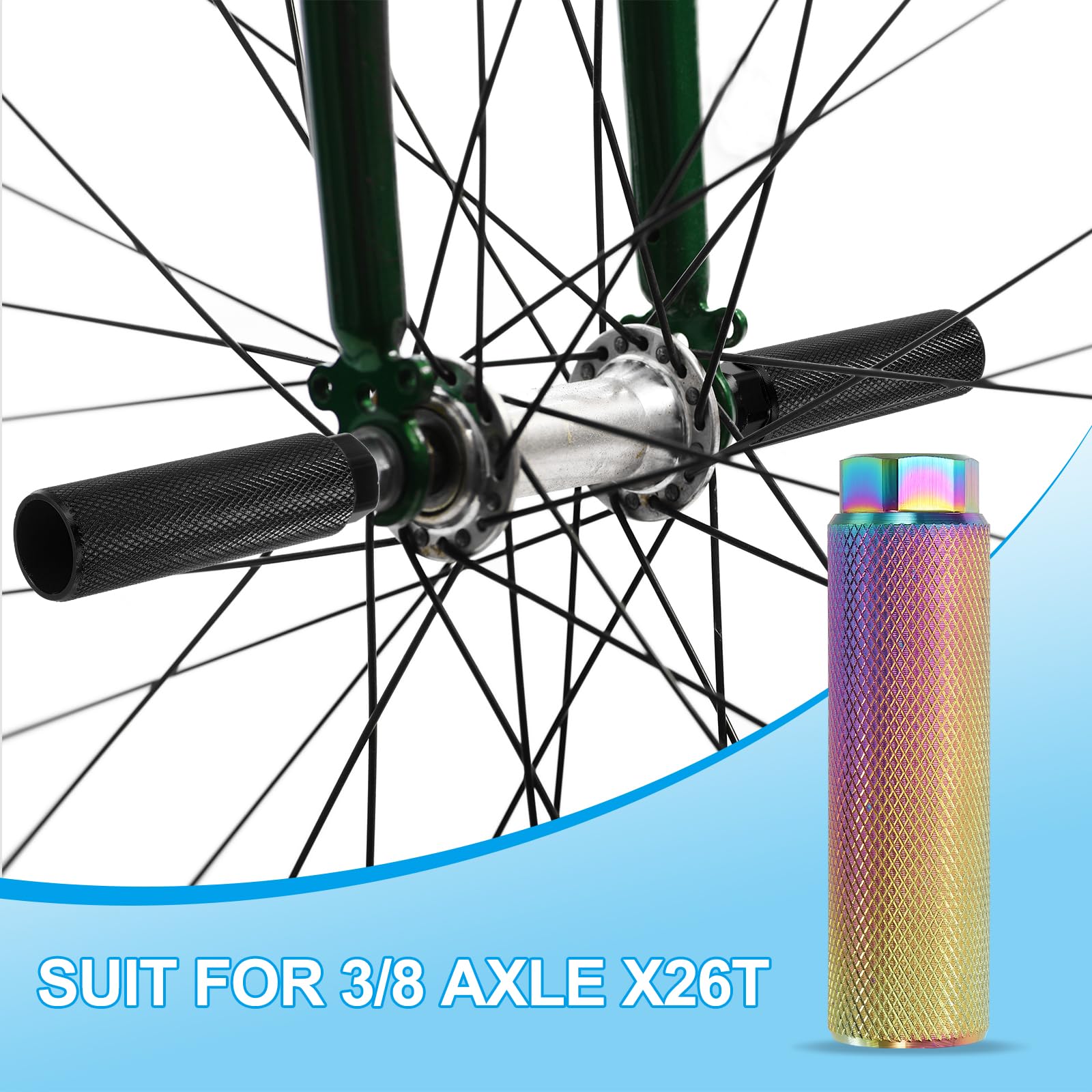 PATIKIL Aluminum Alloy Bike Pegs Fit 3/8 inch Axles - Image 4