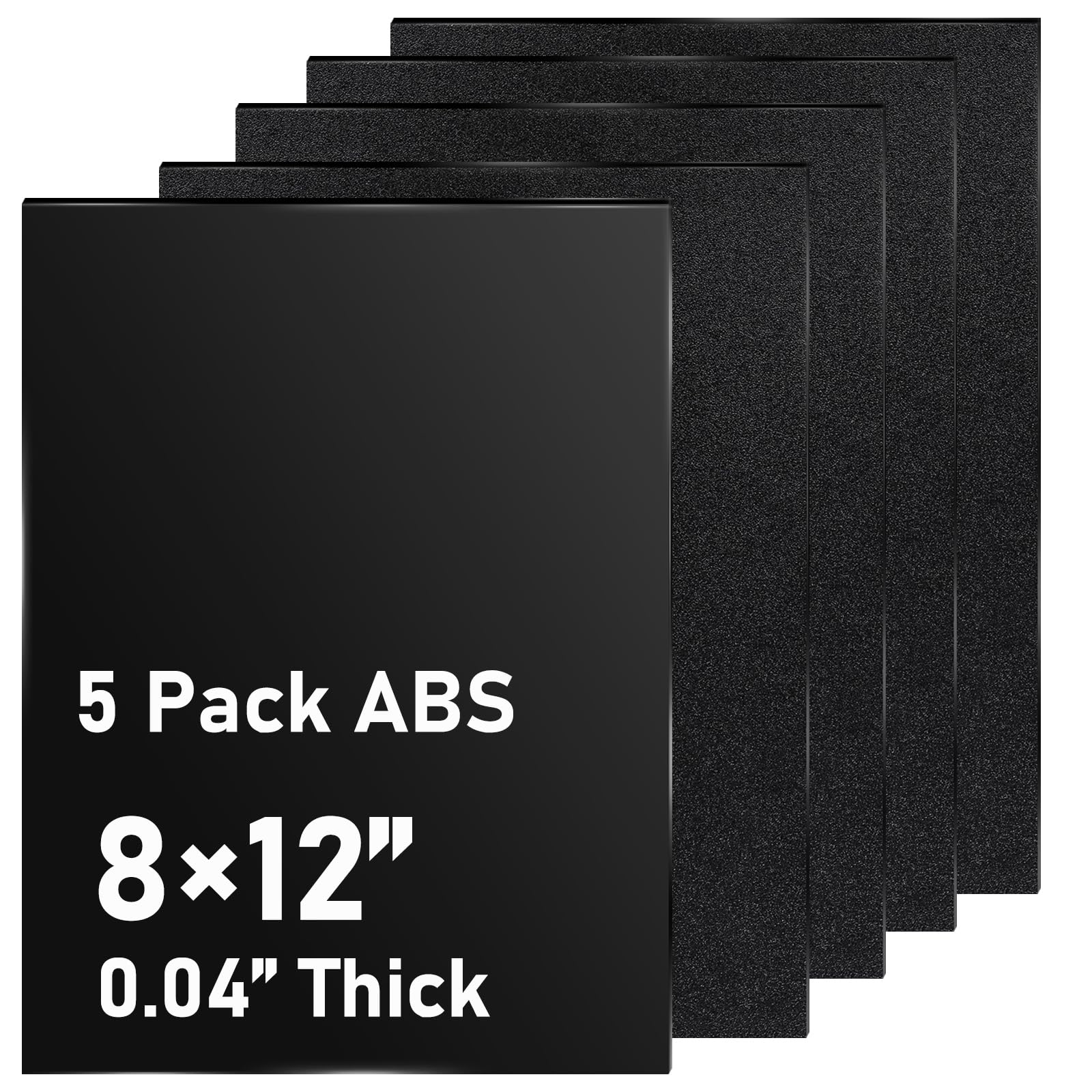 Black ABS Plastic Sheets - 5 Pack for DIY Projects -8 Black ABS Plastic Sheets - 5 Pack for DIY Projects -8