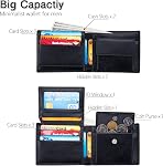 Men's Bifold Leather Wallet with Coin Pocket, RFID Blocking (Brown) | Genuine Leather, Coin Pocket, RFID Blocking, Holds 7 Cards, ID Window, Slim for Daily Carry or Travel, Gift Box Included