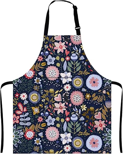 Casa Cocina Cocinar Hornear Jardinería para Mujeres Hombres con Bolsillos 27.5x33 Pulgadas