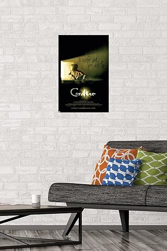 Vista 19 de Trends International Coraline - Be Careful One Sheet Wall Poster, 34L x 22.4W, Premium Poster & Clip Bundle