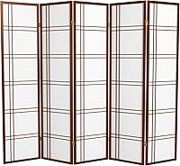 Vista 85 de Red Lantern Pantalla Shoji de doble cruz de 6 pies de alto, color blanco, 5 paneles