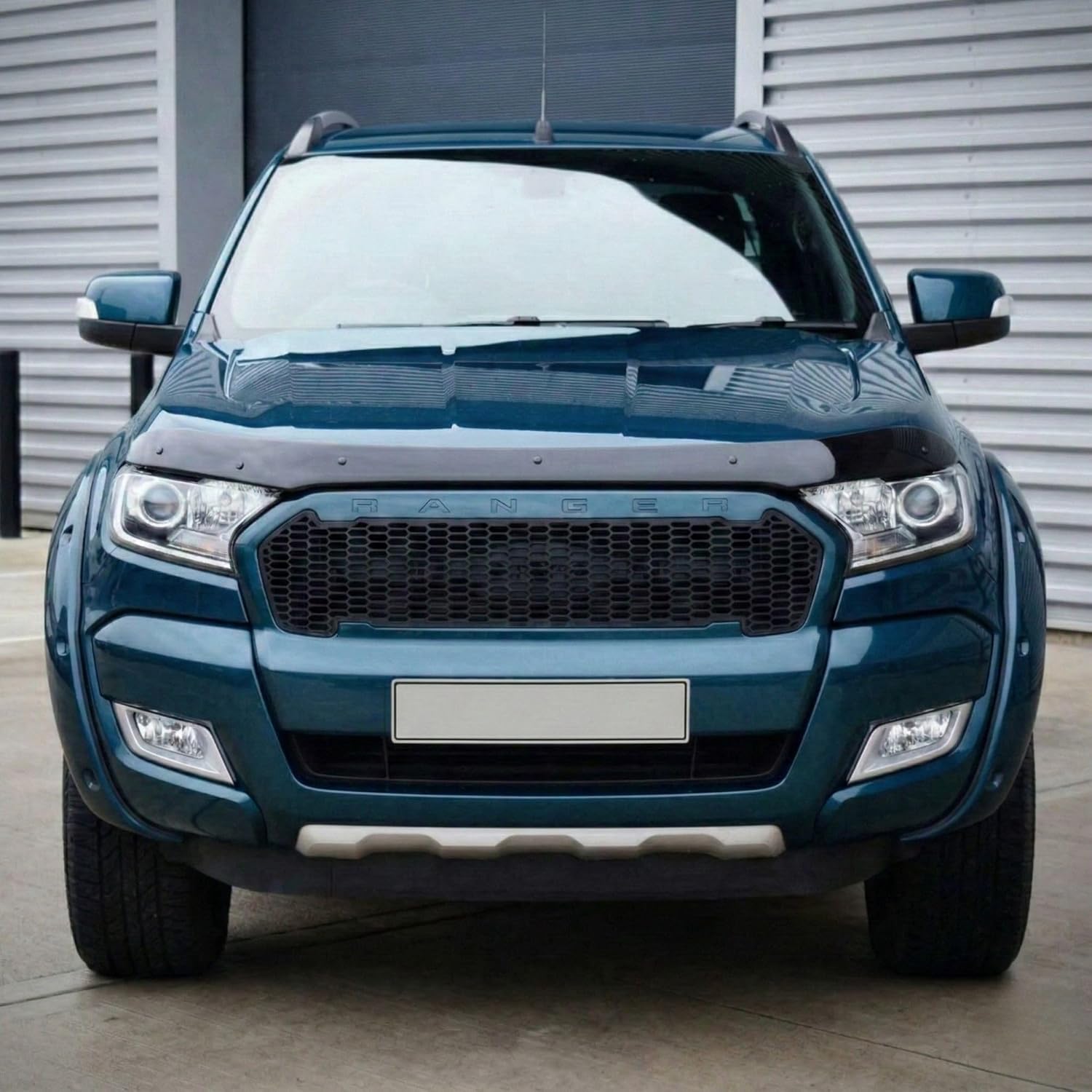 Hood Deflector Guard fits Ford Ranger 2015-2023, Bugflector Bug & Bonnet Shields, Black ABS Hood Protector, Protects from Particles & Bug, All Weather Durable Car Exterior Accessories