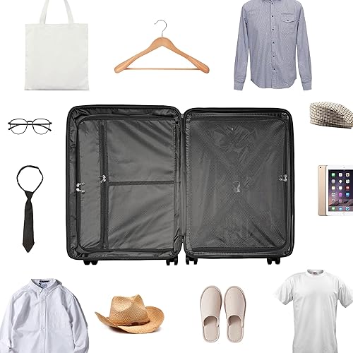 Miniatura 9 de GinzaTravel Material de polipropileno antiarañazos de gran capacidad, equipaje expandible, juego de equipaje giratorio de 8 ruedas, Color blanco,