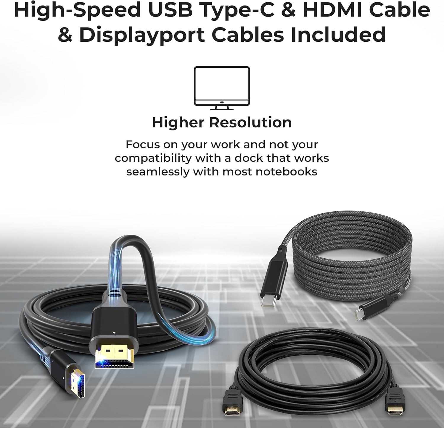 40AF0135US Thinkpad Docking Station Dual Monitor Bundle - Docking Station USB C with USB-A + USB Type-A Adapter + HDMI Cable + DisplayPort Cable + USB-C Cable + Microfiber Cloth (New) 40AF0135US New image 6 of 8 B0CYM44GL3