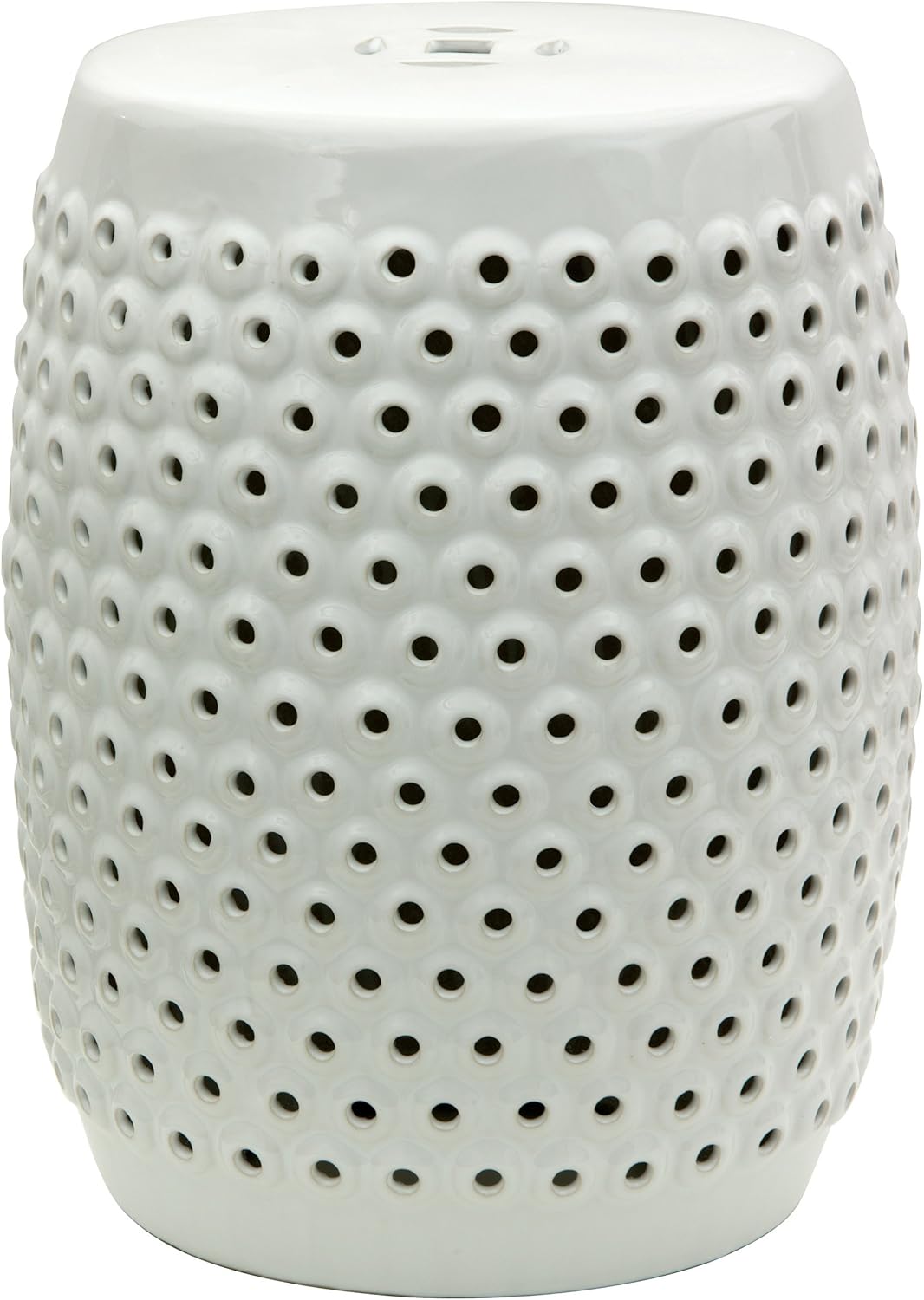 Red Lantern 18" Blue-Green Porcelain Garden Stool