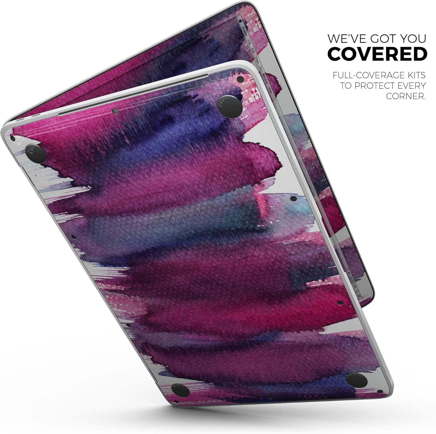 DesignSkinz - Violet Mixed Watercolor - Full-Body Wrap Protective Decal Skin Kit Compatible with MacBook 16" Pro M1 (A2485)