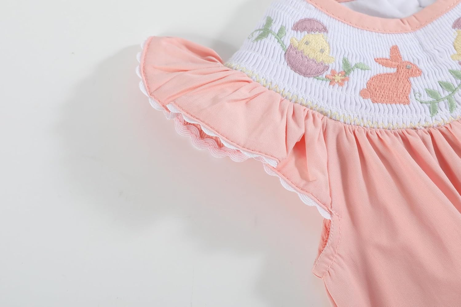 Lil cactus Girls Baby and Toddler Easter Bunny Smocked Romper