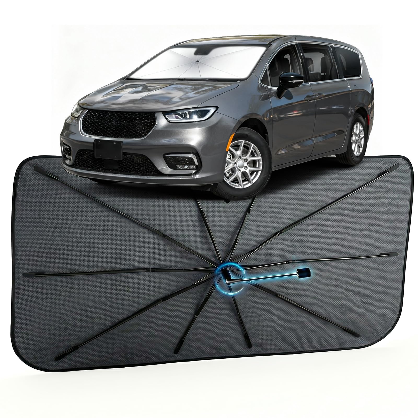 Car Windshield Sun Shade Umbrella for Chrysler Pacifica 2017-2026, 1:1 Fit