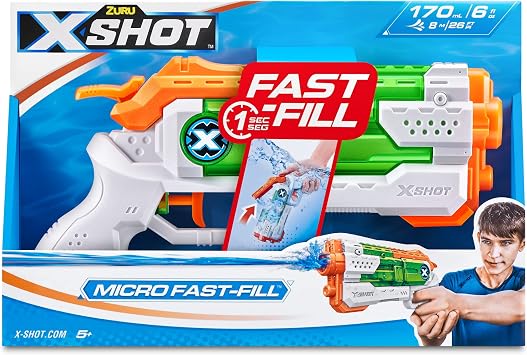 ZURU - XSHOT - Fastfill - Micro - Water Blaster - Water Gun - Outdoor Play - Fast Fill - Shoots up to 8m - 56220-2023
