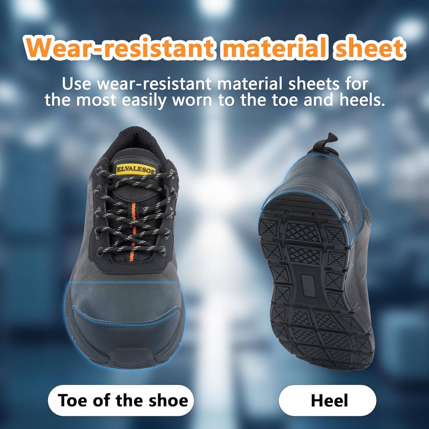 Steel Composite Toe Shoes for Men Non Slip Black Safety Shoes Puncture Protection and Electrical Resistance Leather Construction Boots Extra Wide for Warehouse,Port,House Renovation - Image 7