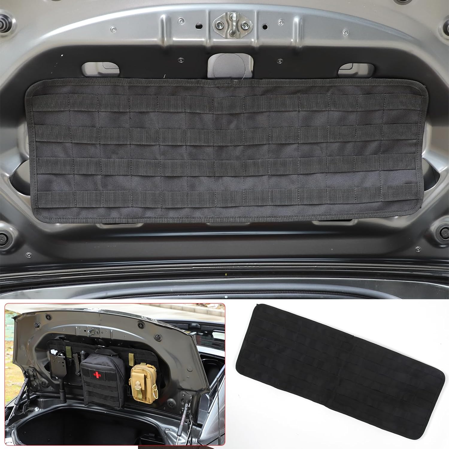 Tailgate Storage Bag Interior Storage Compatible with Mazda MX-5 NC RF Miata 2016-2023 Car Trunk Lid Storage Bag Mounted,1pc Tailgate Tool Kit Canvas Bag Tool Organizer Pockets
