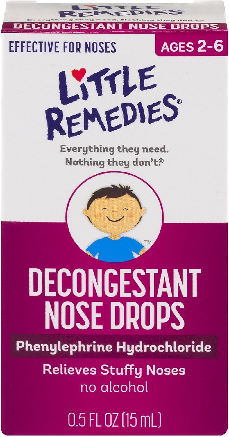 Little Remedies Decongestant Nose Drops | Phenylephrine Hydrochloride, Alcohol-Free | 0.5 Fluid Ounces | 1-Pack