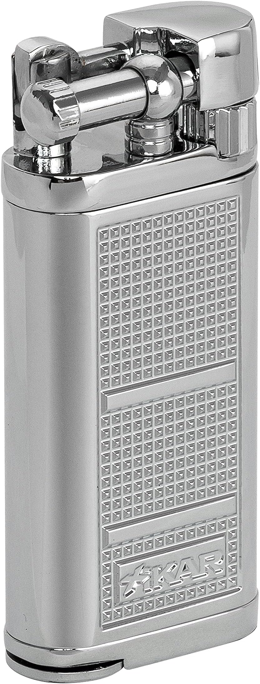 Xikar Pipeline Pipe Lighter, Replaceable Flint Ignition System, Hinged Ignition Cover, Refillable, Silver