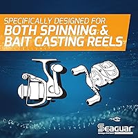 Vista 5 de Seaguar InvizX, línea de pesca multiespecie para lanzamiento, cebo vivo, agua dulce, 100% fluorocarbono, transparente, varios tamaños