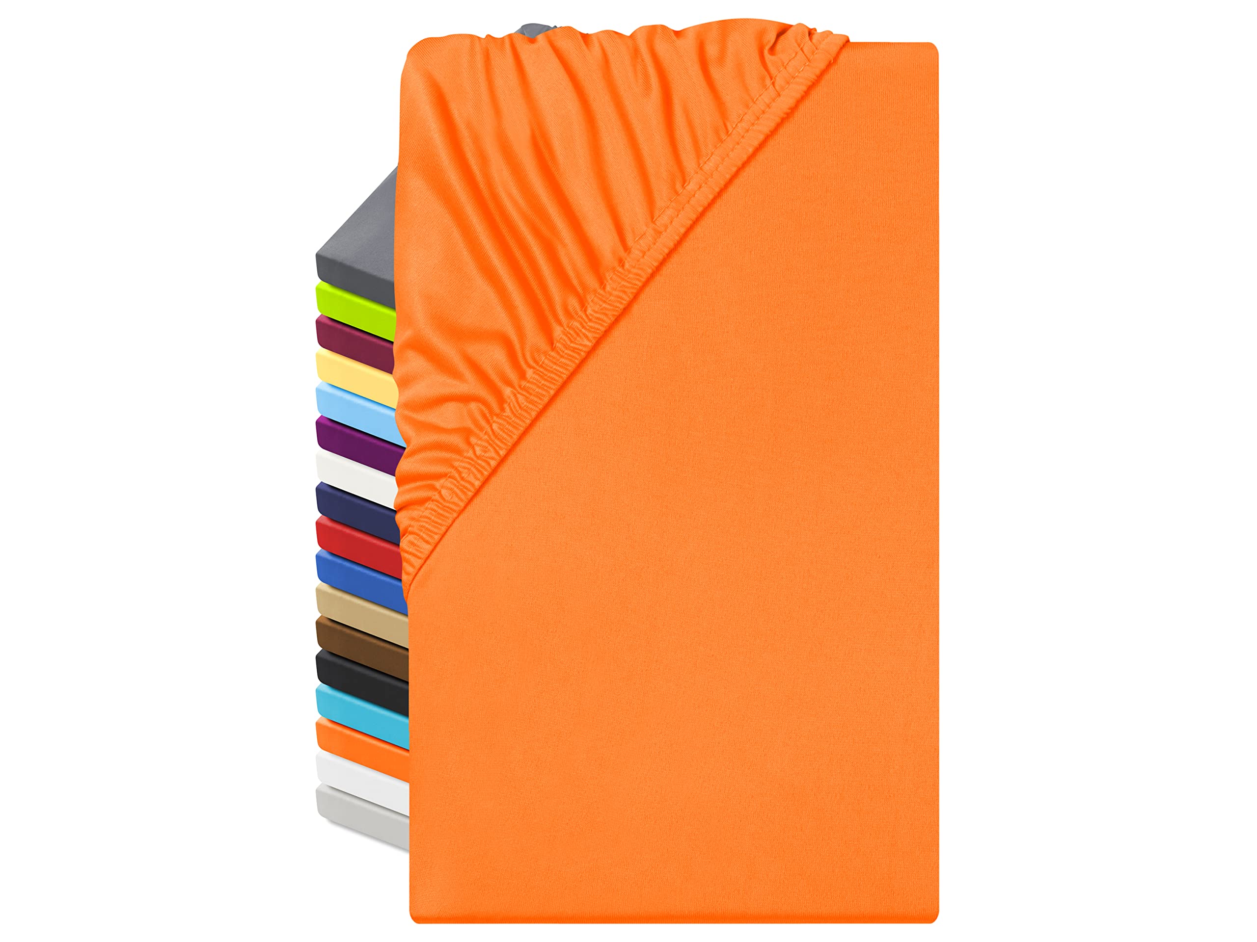 Npluseins Orange Microfibre Fitted Sheet - Breathable And Suitable For Allergy Sufferers 1519.2192, 90-100 X 200 Cm, Terra